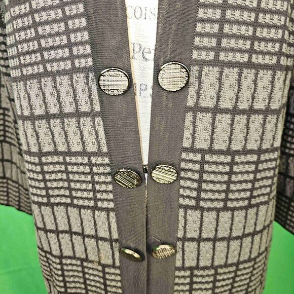 Misook Womens Black Gray Long Cardigan Duster Sweater Medium - Picture 4 of 6